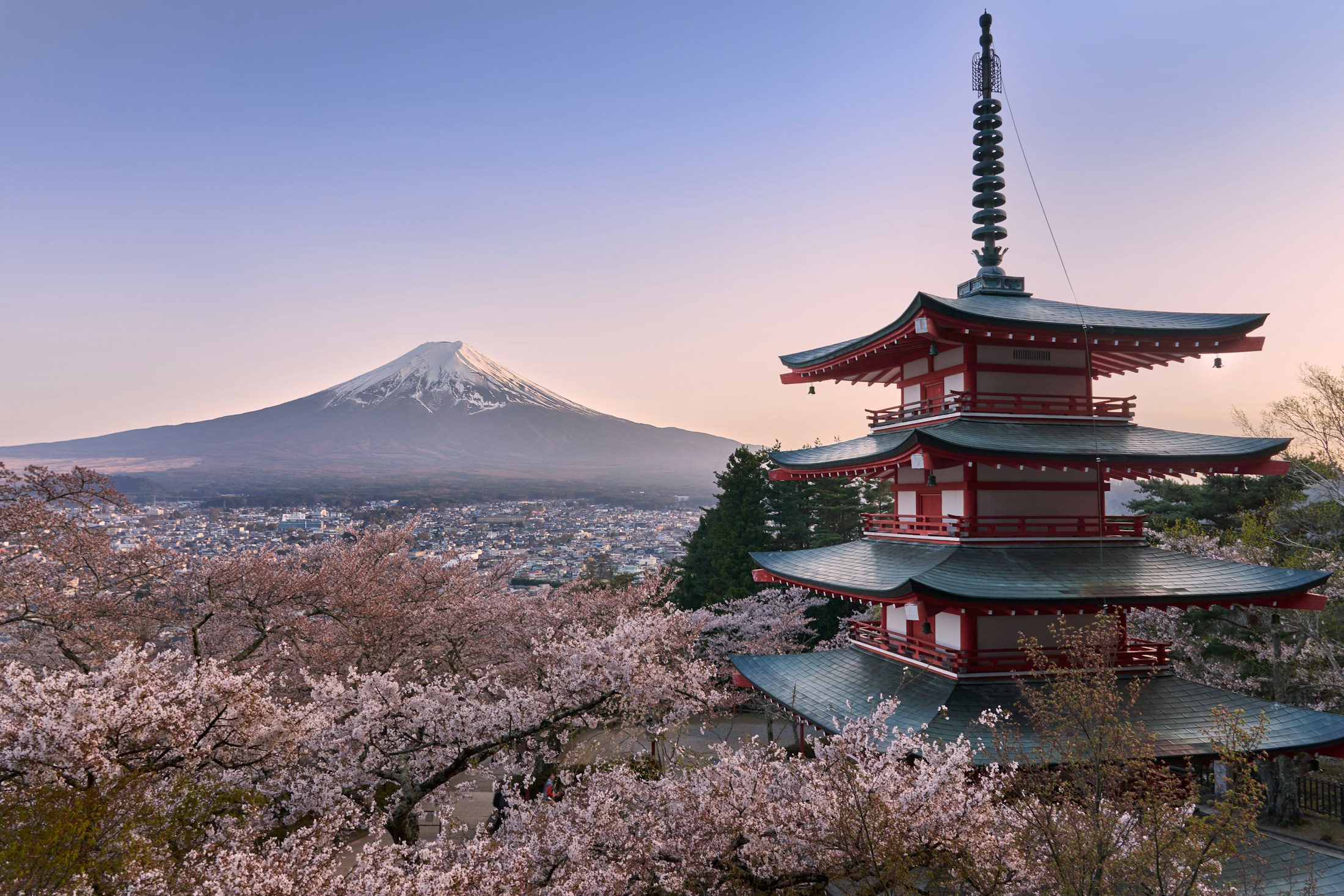 Mount Fuji and Chureito Pagoda in Japan